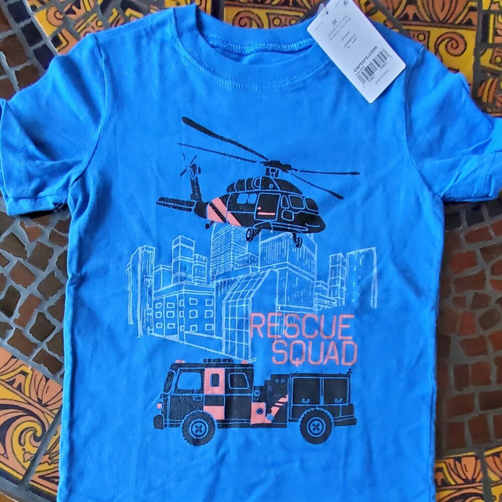Toddler Boy's Rescue Squad Short Sleeve T-shirt by Carter's Size 3T NWT